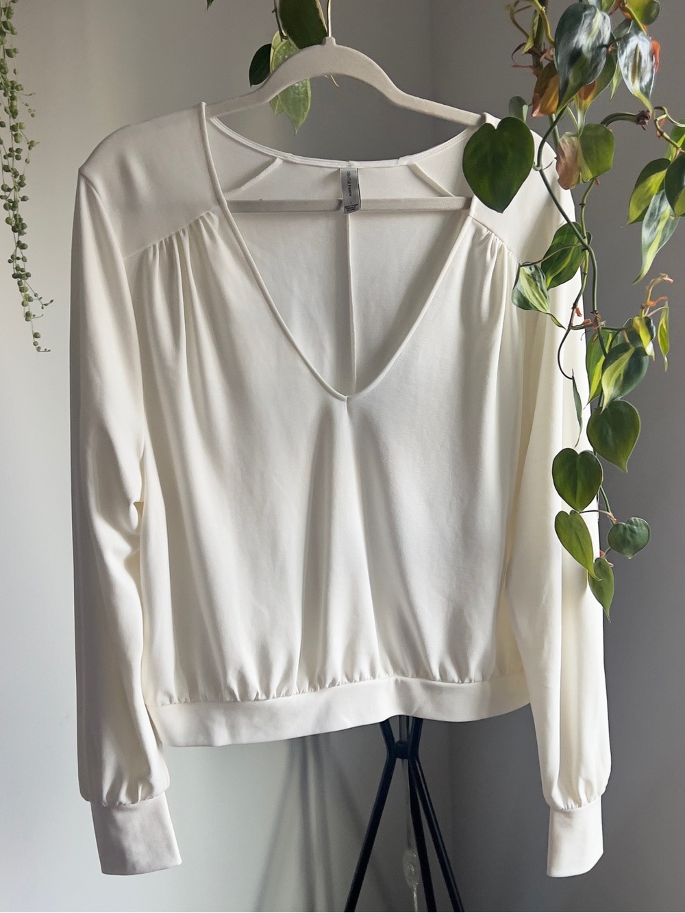 Gentle Fawn Cream V-Neck Long Sleeve Blouse